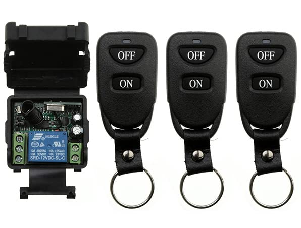 DC12V 24V 1CH 1 CH 10A Te Control Light Switch Relay Output Receiver Module and Bucle Transmitter - (Color: C/Voltage: 12V/ Size: 433)