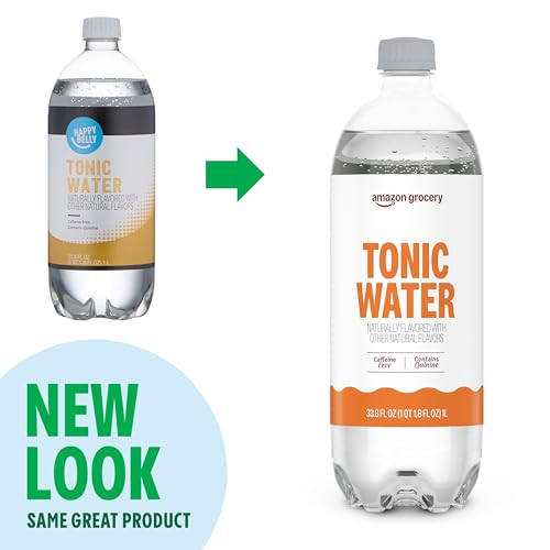 Image of Amazon Grocery, Tonic Water, 33.8 Oz (Pack of 2)
