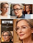 HEEYYOK 2.0 Reading Glasses Women Round Readers Glasses For Small/Petite Face Round Retro Mini Oval Frame Men Reader Cute Lightweight Comfort Spring Hinges