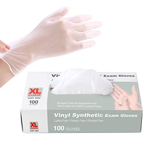 Disposable Gloves, Squish Clear Vinyl Gloves Latex Free Powder-Free Glove PVC Cleaning Health