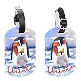 Penguin Sun Mom - Etiquetas de equipaje de viaje, 2 etiquetas de equipaje, etiquetas de identificación de maleta, etiquetas de etiqueta de bolso, etiquetas de maletas de equipaje