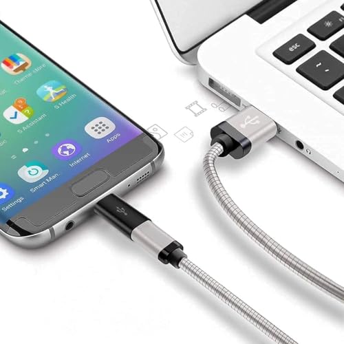 Image of USB-C to Micro USB Adapter, USB Type C Female to Micro USB Male Converter USB C to Micro B 2.0 Charge & Data Sync Compatible with Smartphones and Tablet (2 Pack