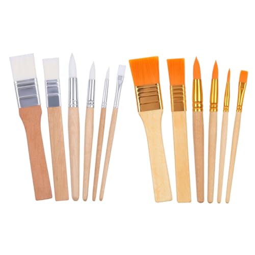 STOBOK 12 Piezas Cepillo Cepillo Miniatura Pintura de Carteles acrílico para Adultos Pinceles para Set de Pinceles Pincel de Pintura Profesional Cepillo de Pintura Conveniente Nylon