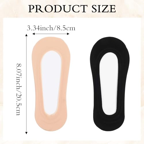 Image of Nylon No Show Socks Womens, 6 Pairs Ultra Low Cut Liners Non Slip Footies for Size 5-7 Hidden Invisible Socks for Flat Loafer