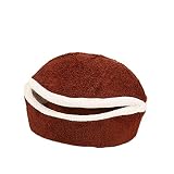 TREESTAR - Cama ovalada de hamburguesa con forma de concha de felpa cálida con tapa, colchón de cama lavable para perros pequeños y medianos gatos M-45 x 35 cm