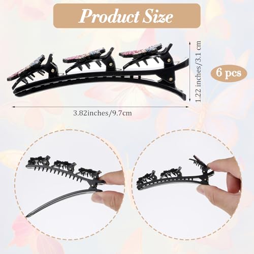 Pinzas para cabello trenzado con piedras de cristal 6 pcs miniatura 2