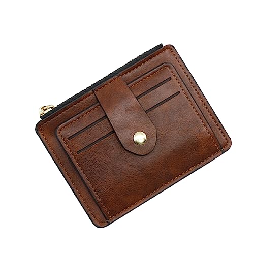 Simple Pu Leather Multi-card Wallet for Women Stylish Zipper Buckle Clutch Brown for Daily Use Parties Office Fashion Wallet for Credit Id Cash Storage