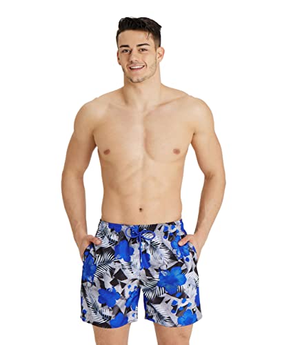 Arena Men Beach Boxer Allover, Neon Blue Multi, XL