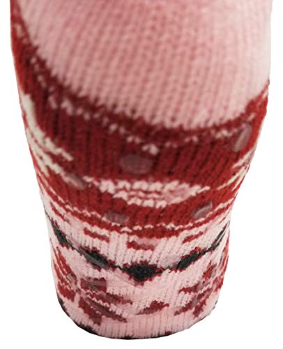 Sherpa Lined Slipper Socks, 3 Pairs For Women, Fluffy Christmas Winter Patterned With Gripper Bottoms, Warm Soft (Fair Isle) #TOP1