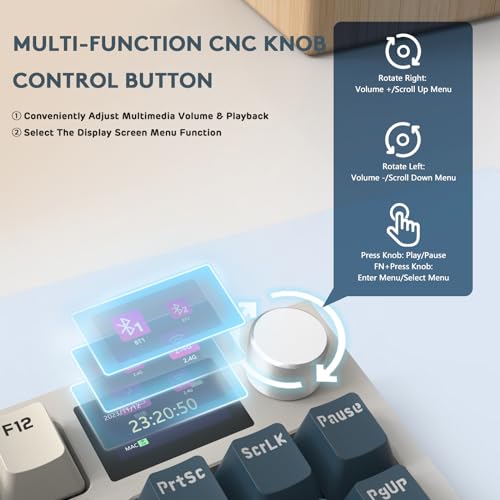 Clavier mécanique ATTACK SHARK K86 sans fil 75% RVB QWERTY avec écran TFT - 3