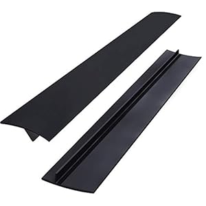 Mengh-Shop Silikon Kochfeldabdeckung Schwarz 2er-Set