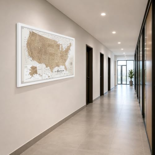 Image of IPIC Vintage USA Maps for Wall, Map of the United States, Size 42x28 in