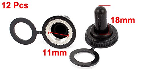 Sourcingmap 12pcs 11mm Female Thread Dia Rubber Waterproof Toggle Switch Cover Cap - Image 2