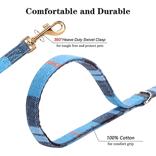 Faleela No Pull Plaid Fabrics Dog Harness- Lightweight And Soft Dog Harness, Adjustable Small Dog Harness And Leash Set,Suitable For Puppy Small And Medium-Sized Dog And Cat (Blue, Xxs) #TOP3