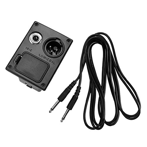 Caja de batería ecualizador para guitarra acústica, 4 pines, tipo B, enchufe de salida con cable de...