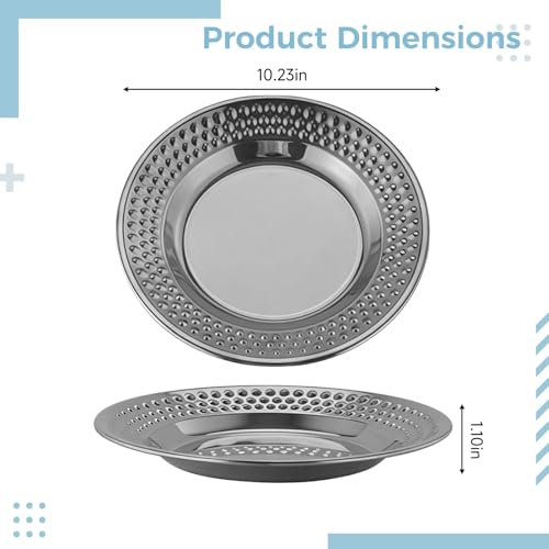 Platos Cargadores Plateados 4 Piezas 26 cm Acero Inoxidable miniatura 4