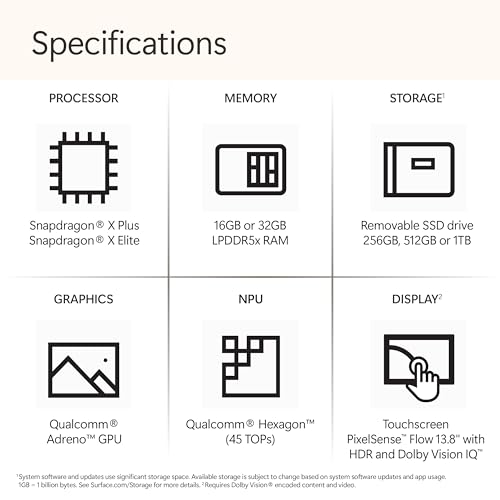 Microsoft Surface Laptop (2024), Windows 11 Copilot+ PC, 13.8" Touchscreen Display, Snapdragon X Elite (12 core), 32GB RAM, 1TB SSD Storage, Black by Microsoft - Image 2