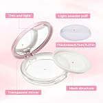 2 PCS Loose Powder Containers with Puff, 0.18oz Travel Powder Container Reusable Empty Makeup Containers Compact Mini Powder-Puff and Container with Mirror and Elasticated Net Sifter for Women Girls - Image 4