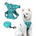 FamGift 小型犬 猫 ハーネス リード セット 犬用ハーネス 猫用 牽引ロープ メッシュ素材 通気性に優れている 身体に優しい 反射光ストリップ付き お散歩 お外出 調節可能 着脱簡単