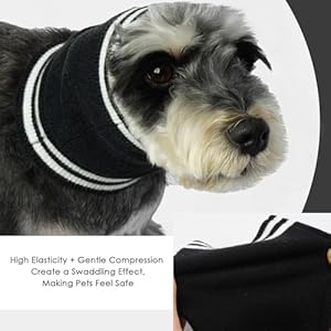Iecoii dog calming hoodie head coverquiet ears for dogs noise protectionquiet dog headband soft dog ear wrap for anxiety reliefdog noise cancelling ear muffs for small dog and catsblack s   cucciolini doodles