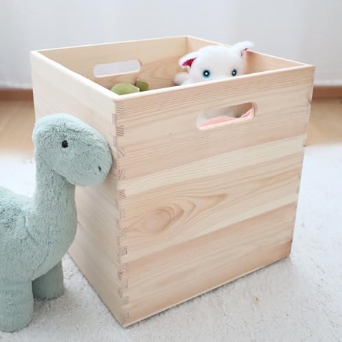 TIDYNI Spielzeugkiste aus Holz (30x30x30 cm) Aufbewahrungsbox fürs Kinderzimmer & Regal – passend fâ€¦ – Miniatur
