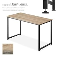 tectake® Schreibtisch, Gaming Tisch, Computertisch Industrial Design, Möbel für Arbeitszimmer, Home Office, Bürotisch, Laptoptisch, Druckertisch, PC Tisch - Industrial Holz hell, Eiche Sonoma, 120 cm – Ansicht 4
