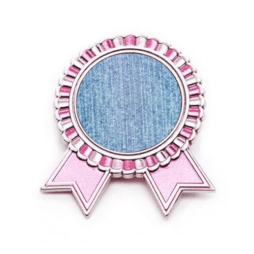 Broche en tissu rose et denim M pour customiser une veste en jean tendance