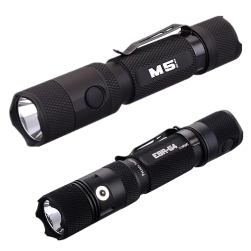 PowerTac M5-G3 Tactical Flashlight and E9R G4 LED Tactical Flashlight Bundle
