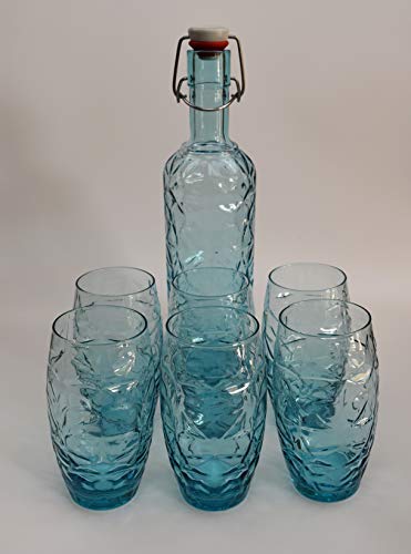 Miniatura 3 de Bormioli Rocco 320269-Mqd Botella De Cristal, 1 Liter, Bleue