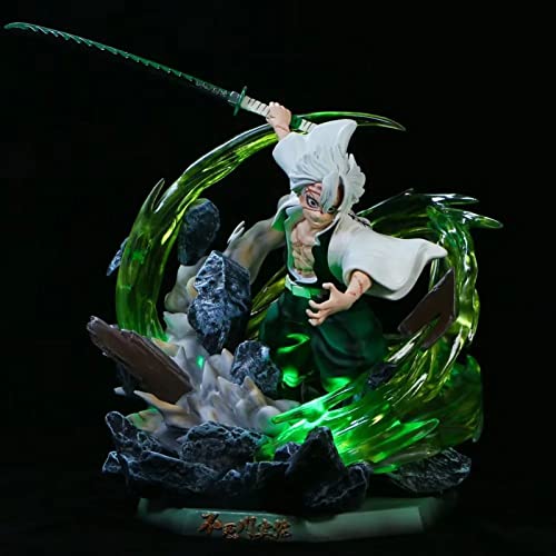 Denon Sleyer Action Action Figure Figure - Shinazugawa Sanemi Battle Scene Figuarts Modèle Statue avec Cadeau de décoration de Maison Light Statue Figurine Gift Cover