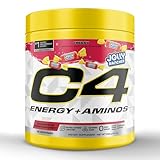 Cellucor C4 Energy + Aminos Powder | Jolly Rancher Cherry | 5g BCAAs & EAAs for Muscle Recovery, 3 Electrolytes for Hydration, 100mg Natural Caffeine | Pre Workout | Zero Sugar, 30 Servings