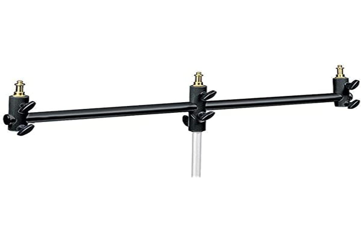 Manfrotto 154B Barra Portamicrofono o Lampada, 3 Attacchi, Nero