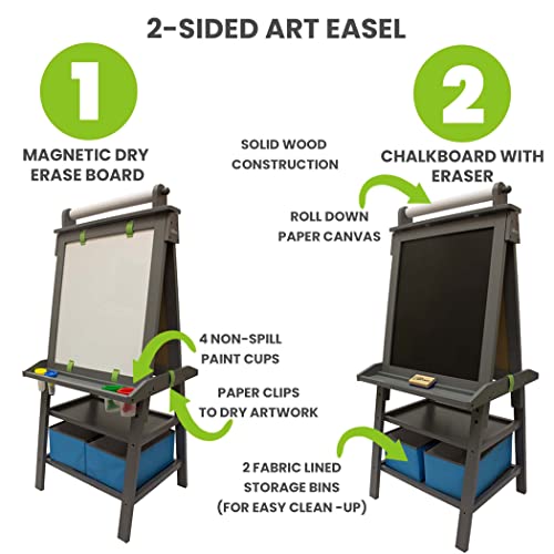 3-In-1 Art Easel By Little Partners 2-Sided A-Frame Art Easel With Chalk Board, Dry Erase, Storage, Paper Feed And Accessories For Toddlers (Earl Grey) #TOP5