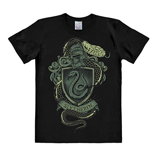 Logoshirt Harry Potter Slytherin Wappen T-Shirt schwarz L