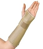 Medline Vinyl Wrist and Forearm Splints, 10 Inch, Left, Small, Flannel-Lined, Perforated, Circumferential Strap, Case of 1 Each