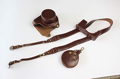 Zakao Kameratasche, für Leica D-Lux 7, mit Schultergurt und Mini-Tasche (Kaffeebraun)