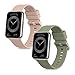 kwmobile Straps Compatible with Huawei Watch Fit 2 Straps - 2x Replacement Silicone Watch Bands - Dusty Pink/Pastel Green