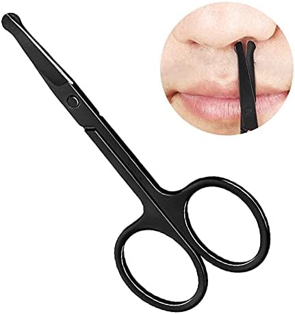 Scissors 1pcs Stainless Steel Makeup Scissors Black Portable Nose Hair Eyebrow Eyelashes Trimmer Trimming Tweezer Beauty