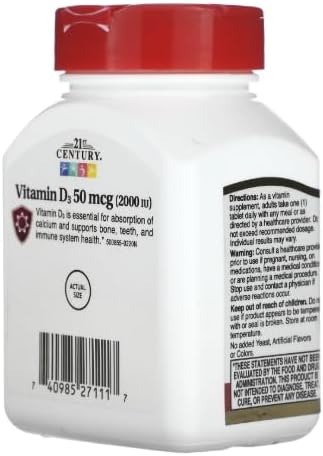 Miniatura 3 de 21st Century Vitamina D-2000 Comprimidos - 110 ct, paquete de 4