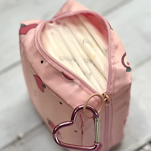 Image of Adorable Pink Peri - Reusable Sanitary Napkin Pads Storage Bag Portable for Women Girls | Made of Nylon + Water Resistance | Zero Waste Period (Cactus)