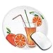 Produktbild Mauspad mit genähter KanteGlas Orangensaft mit Früchten mit bunten Strohhalmen Sommerthema,Kindergeschenk MauspadRutschfestes Gummi-Mauspad,Schreibtischzubehör