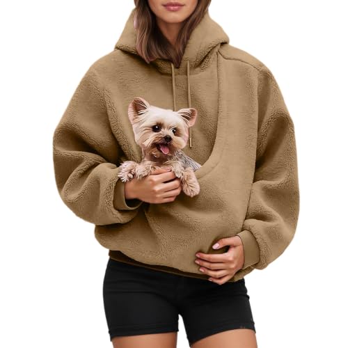 Pet Pouch Hoodie Women Cat Carrier Pet Pocket Hoodie with Pouch Sweatshirt - image 1