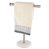 Hand Towel Holder with Heavy Marble Base, T-Shape Towel Rack, Modern Tree Rack Free Standing for...