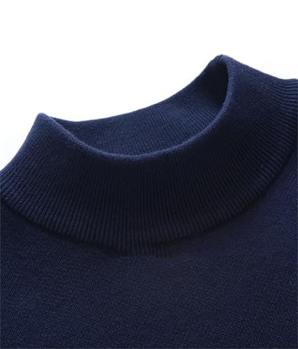 Men's Slim Fit Thickened Warm Sweater Mock Neck Long Sleeve Casual Business Knit Pullover Solid Color Fall Winter Jumper4