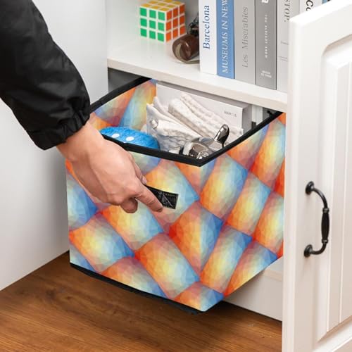 Boîte de rangement pliable à motif géométrique pour placard de chambre