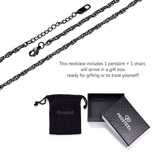 Prosteel Personalized Customize Celtic Knot Cross Diffuser Black Necklace,Aromatherapy Locket,Stainless Steel Essential Oil Diffuser,Essential Oil Necklace,Women Jewelry,Valentines Day #TOP6