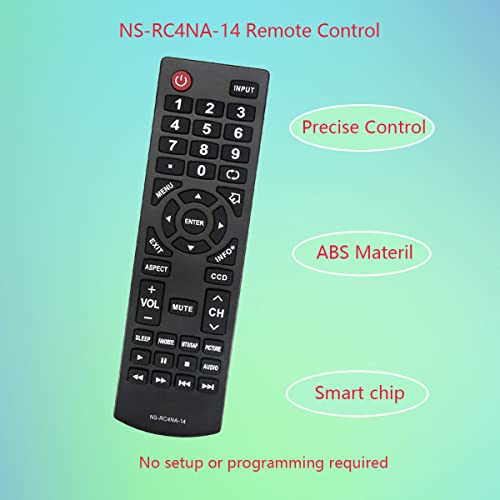 GHUST Controle remoto de substituição universal NS-RC4NA-14 para Insignia TV NS-32D20SNA14 NS-32D310