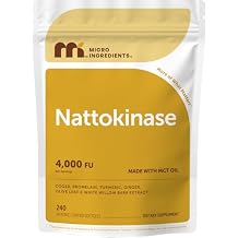 Micro Ingredients Nattokinase 240 Softgels, 200mg 4,000 FU Per Serving | 7-in-1 Nattokinase Supplement with CoQ10, Bromelain, Turmeric, Ginger, Olive Leaf, White Willow Bark | Non-GMO