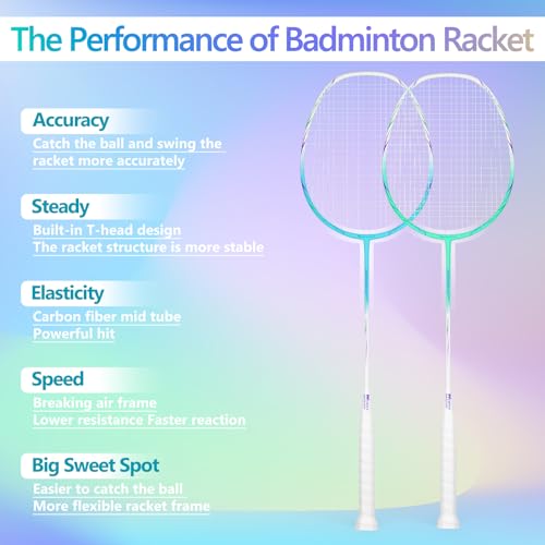 Image of Professional Carbon Fiber Badminton Rackets Badminton Racquet for Backyards Gym