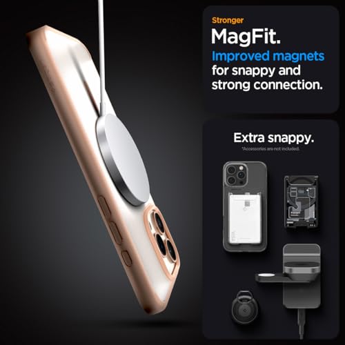 Image of Spigen for iPhone 16 Pro Case, Ultra Hybrid MagFit [Anti-Yellowing] [Compatible with Magsafe] - Frost Rose Titanium